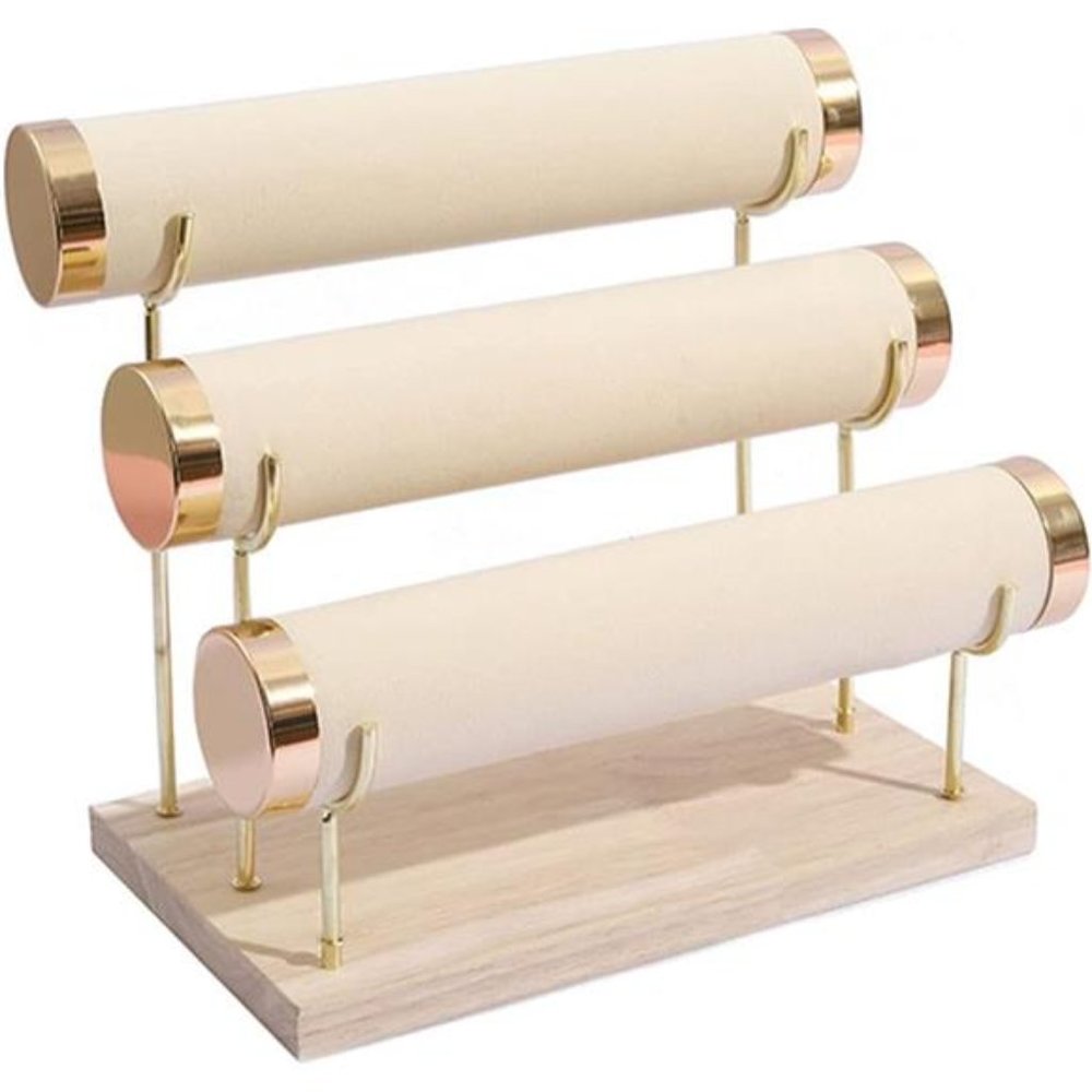 Detachable Bracelet Holder,Three Tier Racks Jewelry Display Stand,Stylish Velvet
